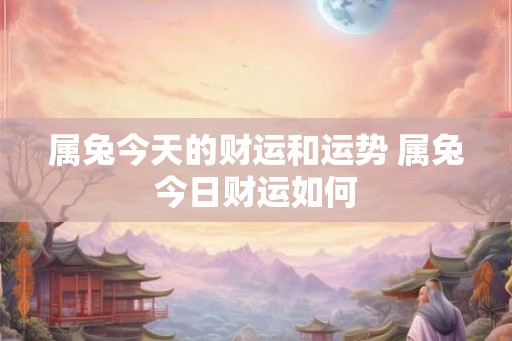 属兔今天的财运和运势 属兔今日财运如何