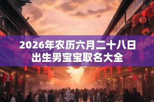 2026年农历六月二十八日出生男宝宝取名大全