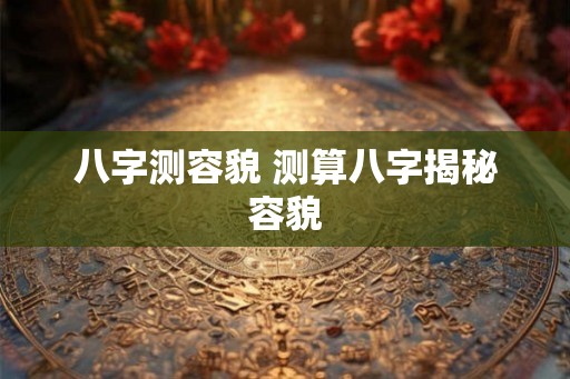 八字测容貌 测算八字揭秘容貌 八字测容貌 测算八字揭秘容貌