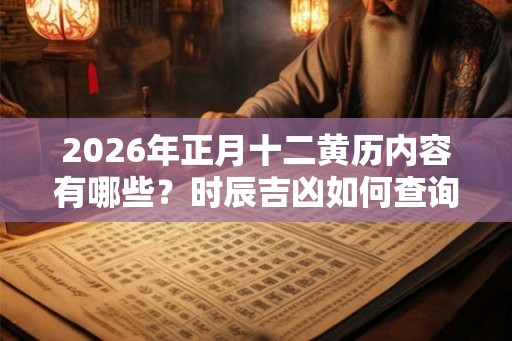 2026年正月十二黄历内容有哪些？时辰吉凶如何查询？