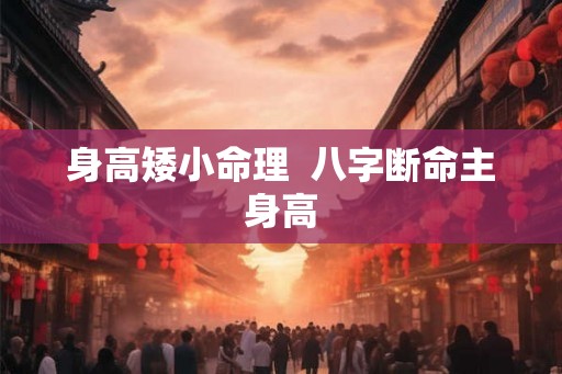 身高矮小命理 八字断命主身高 身高矮小命理 八字断命主身高