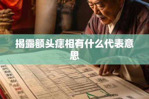 揭露额头痣相有什么代表意思