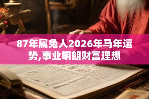 87年属兔人2026年马年运势,事业明朗财富理想