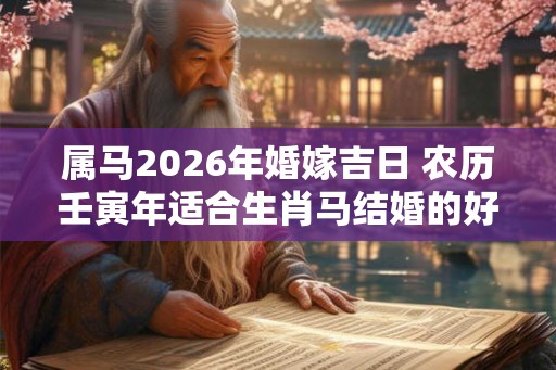 属马2026年婚嫁吉日 农历壬寅年适合生肖马结婚的好日子