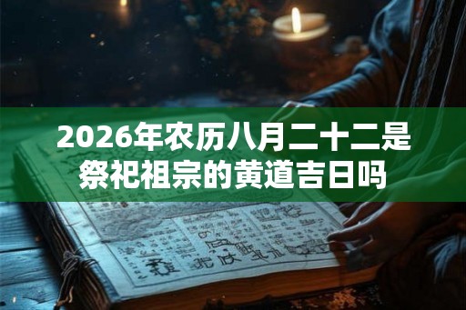 2026年农历八月二十二是祭祀祖宗的黄道吉日吗