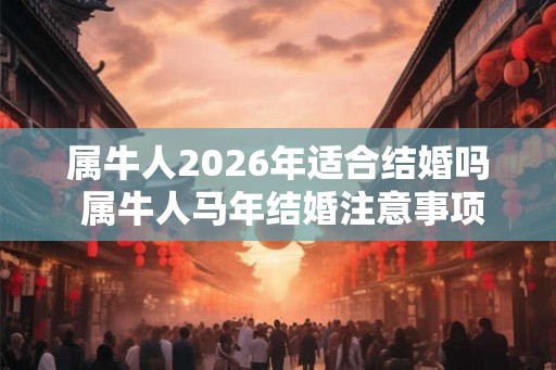 属牛人2026年适合结婚吗 属牛人马年结婚注意事项