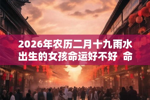 2026年农历二月十九雨水出生的女孩命运好不好  命运如何