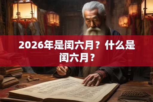 2026年是闰六月?什么是闰六月? 2026年是闰六月?什么是闰六月?