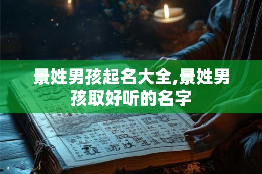 景姓男孩起名大全,景姓男孩取好听的名字 景姓男孩起名大全,景姓男孩取好听的名字