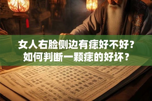 女人右脸侧边有痣好不好？如何判断一颗痣的好坏？