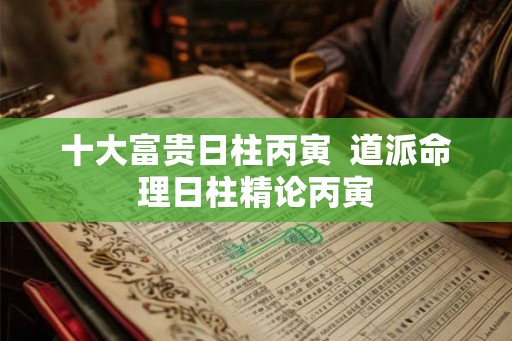 十大富贵日柱丙寅  道派命理日柱精论丙寅