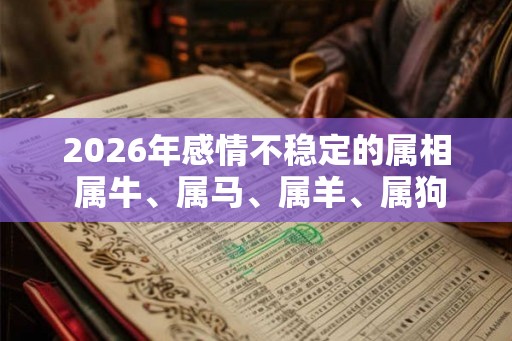 2026年感情不稳定的属相 属牛、属马、属羊、属狗