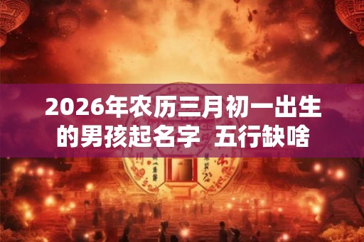 2026年农历三月初一出生的男孩起名字  五行缺啥