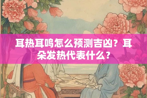 耳热耳鸣怎么预测吉凶？耳朵发热代表什么？
