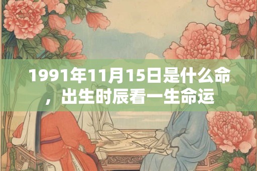 1991年11月15日是什么命,出生时辰看一生命运 1991年11月15日是什么命,出生时辰看一生命运