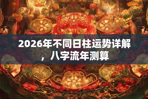 2026年不同日柱运势详解，八字流年测算