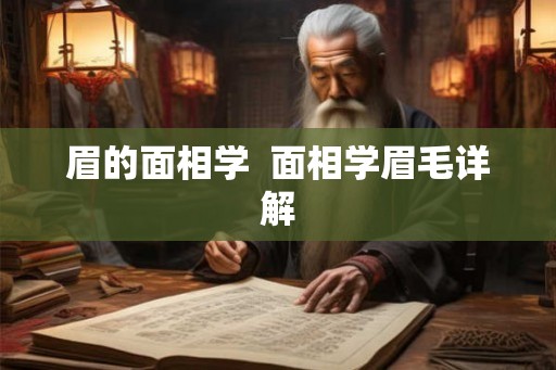 眉的面相学  面相学眉毛详解