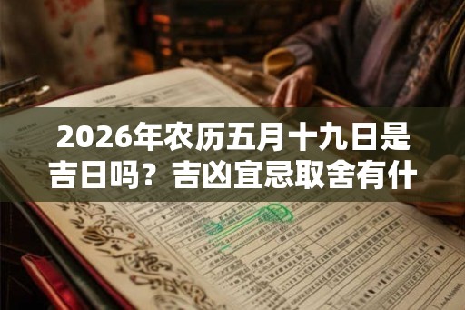 2026年农历五月十九日是吉日吗？吉凶宜忌取舍有什么规则？
