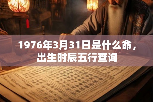 1976年3月31日是什么命，出生时辰五行查询