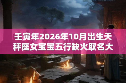 壬寅年2026年10月出生天秤座女宝宝五行缺火取名大全 壬寅年2026年10月出生天秤座女宝宝五行缺火取名大全