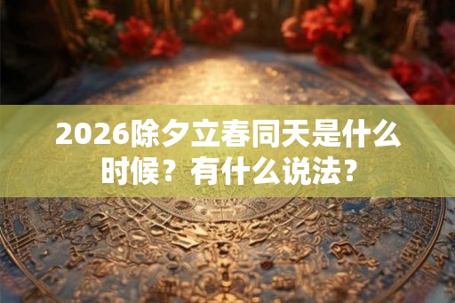 2026除夕立春同天是什么时候?有什么说法? 2026除夕立春同天是什么时候?有什么说法?