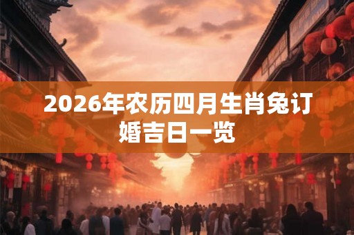 2026年农历四月生肖兔订婚吉日一览