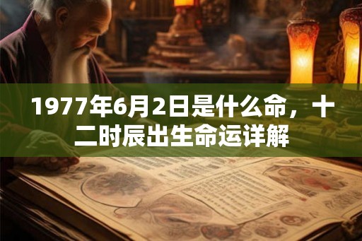 1977年6月2日是什么命，十二时辰出生命运详解