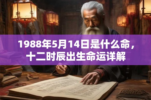 1988年5月14日是什么命，十二时辰出生命运详解