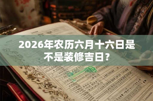 2026年农历六月十六日是不是装修吉日？
