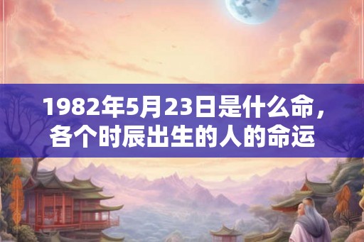 1982年5月23日是什么命，各个时辰出生的人的命运