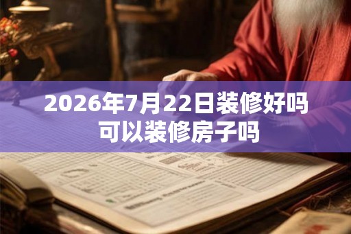 2026年7月22日装修好吗 可以装修房子吗