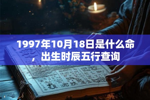 1997年10月18日是什么命，出生时辰五行查询