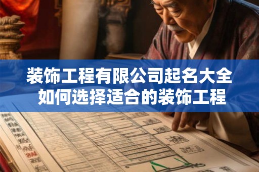装饰工程有限公司起名大全 如何选择适合的装饰工程公司
