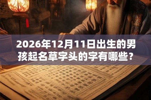 2026年12月11日出生的男孩起名草字头的字有哪些？
