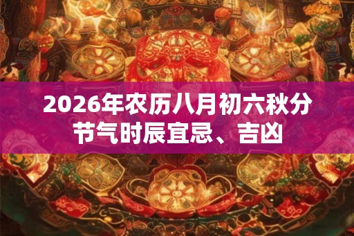 2026年农历八月初六秋分节气时辰宜忌、吉凶