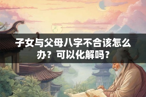 子女与父母八字不合该怎么办？可以化解吗？