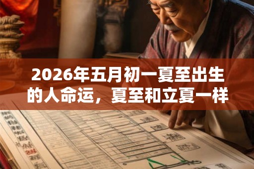 2026年五月初一夏至出生的人命运，夏至和立夏一样吗？