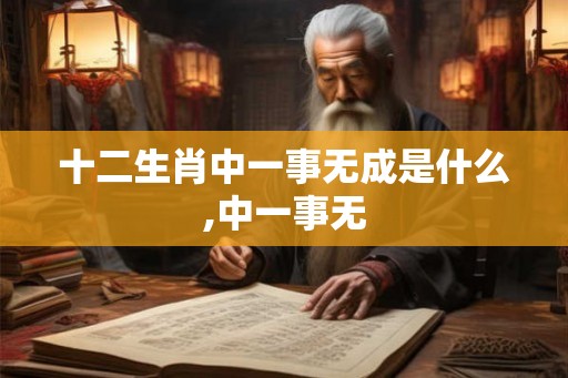 十二生肖中一事无成是什么,中一事无
