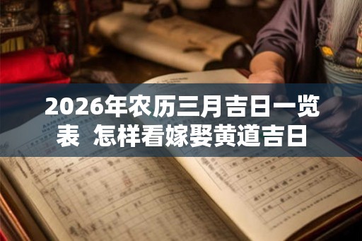2026年农历三月吉日一览表 怎样看嫁娶黄道吉日 2026年农历三月吉日一览表 怎样看嫁娶黄道吉日