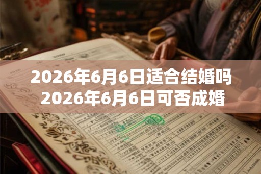 2026年6月6日适合结婚吗 2026年6月6日可否成婚 2026年6月6日适合结婚吗 2026年6月6日可否成婚