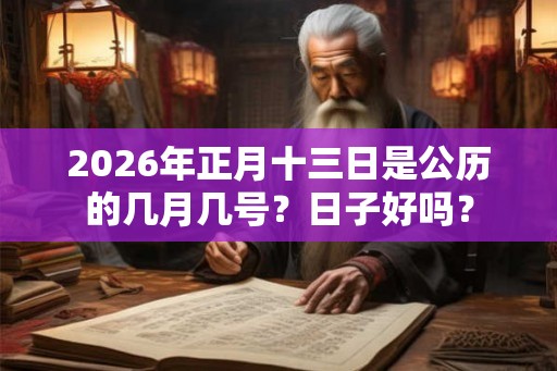 2026年正月十三日是公历的几月几号？日子好吗？