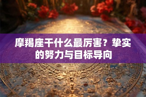 摩羯座干什么最厉害？挚实的努力与目标导向