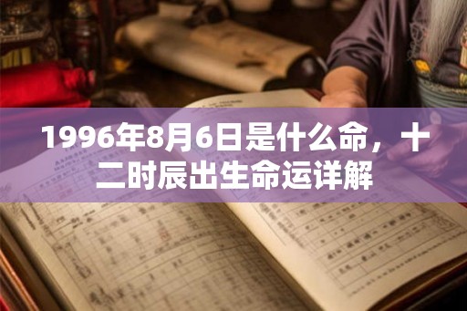 1996年8月6日是什么命,十二时辰出生命运详解 1996年8月6日是什么命,十二时辰出生命运详解