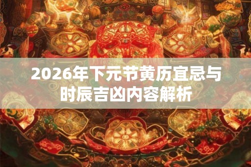 2026年下元节黄历宜忌与时辰吉凶内容解析