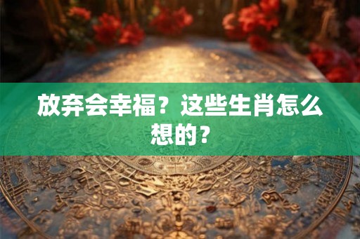 放弃会幸福？这些生肖怎么想的？