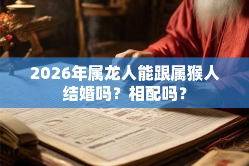 2026年属龙人能跟属猴人结婚吗？相配吗？