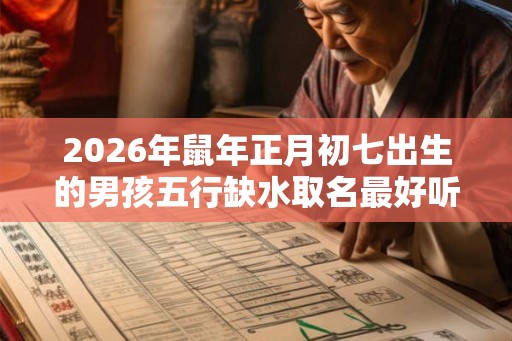 2026年鼠年正月初七出生的男孩五行缺水取名最好听的名字