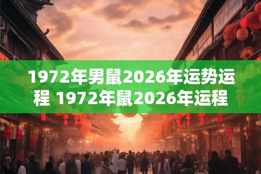 1972年男鼠2026年运势运程 1972年鼠2026年运程如何