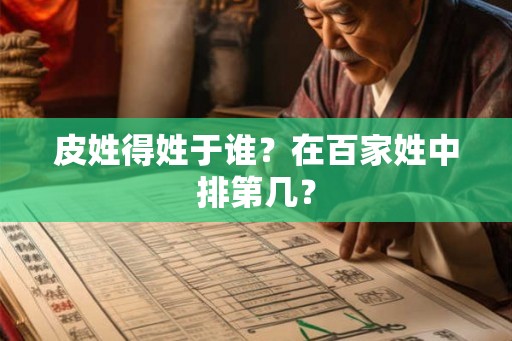 皮姓得姓于谁?在百家姓中排第几? 皮姓得姓于谁?在百家姓中排第几?