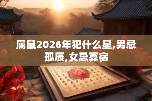 属鼠2026年犯什么星,男忌孤辰,女忌寡宿